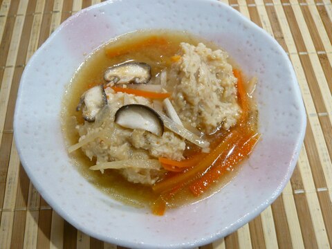 鶏団子の味噌スープ